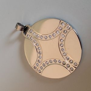 Steel by Design Crystal Disc Pendent